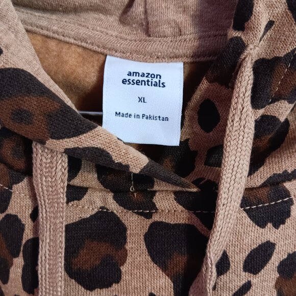 WOMEN'S X LARGE LEOPARD PRINT BROWN AND TAN HOODIE NWT - Picture 4 of 7